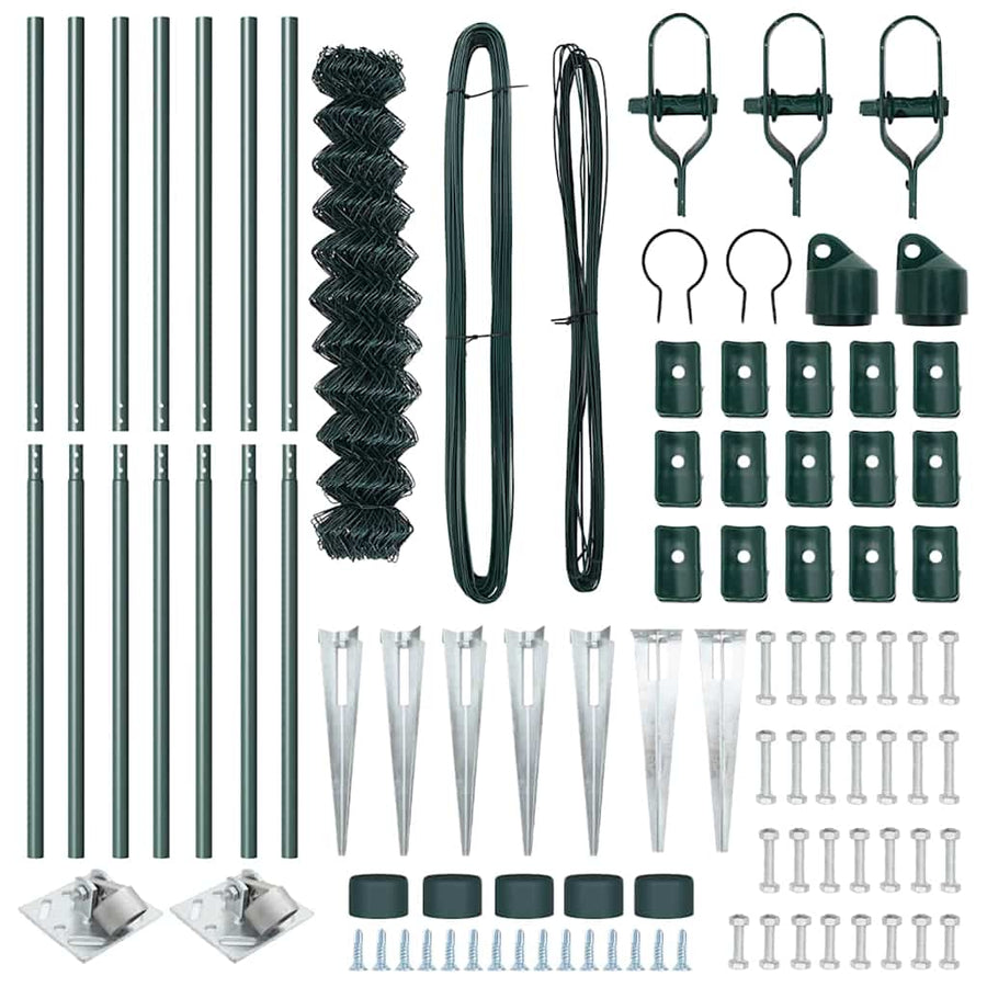 Afrasteringspaal Groen 10 x 1 m (40 x 40 mm gaas) Staal en PVC