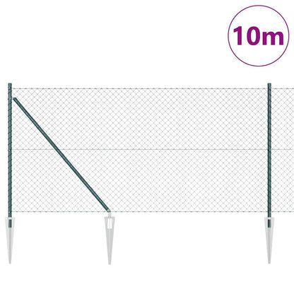 Afrasteringspaal Groen 10 x 1 m (40 x 40 mm gaas) Staal en PVC
