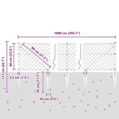 Afrasteringspaal Groen 10 x 0,6 m (60 x 60 mm gaas)
