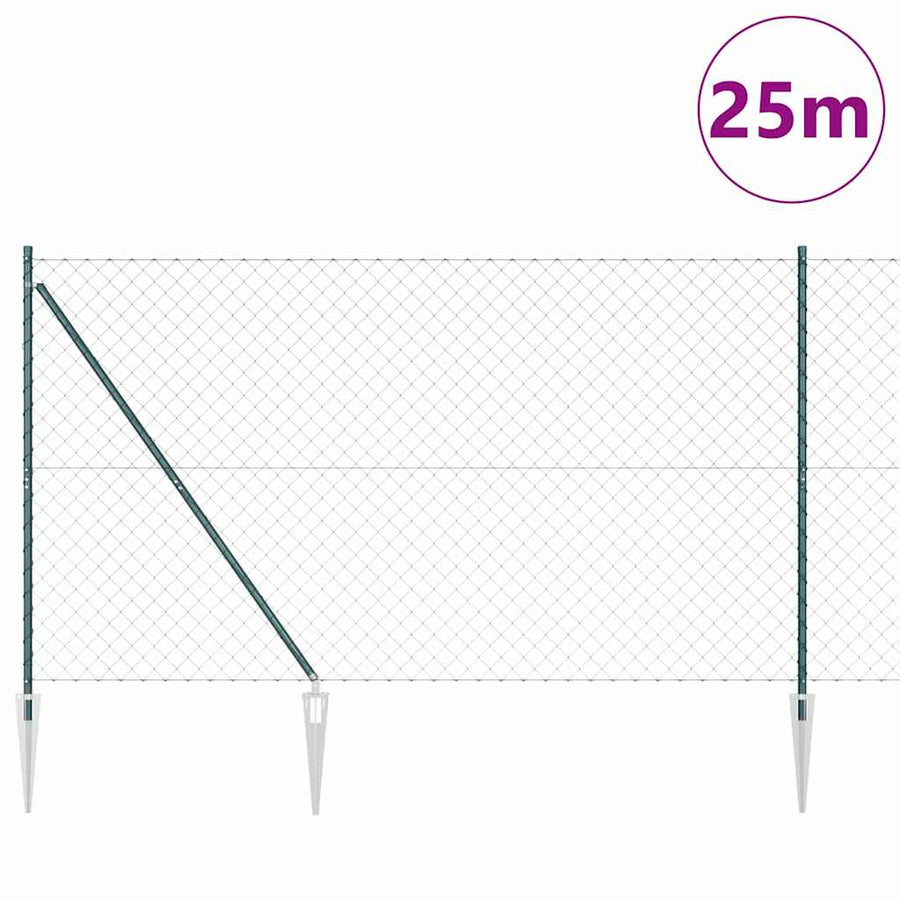 Afrasteringspaal Groen 1,5 x 25 m (60 x 60 mm gaas) Staal