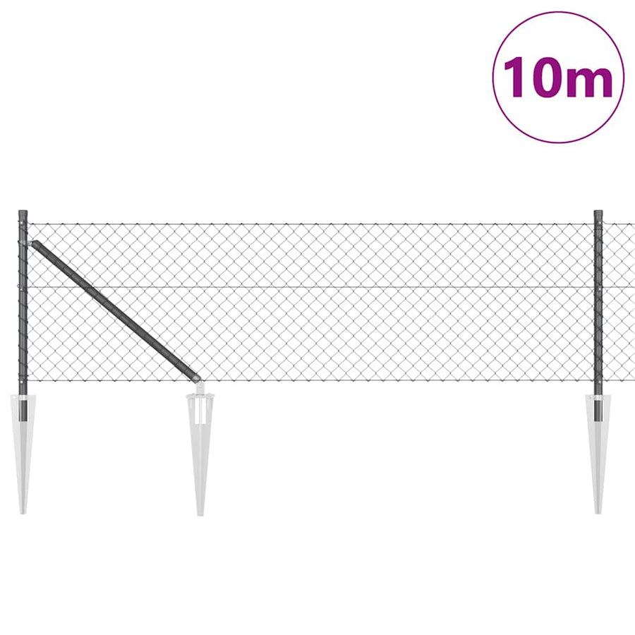 Afrasteringspaal Grijs 10 x 0,4 m (40 x 40 mm gaas)