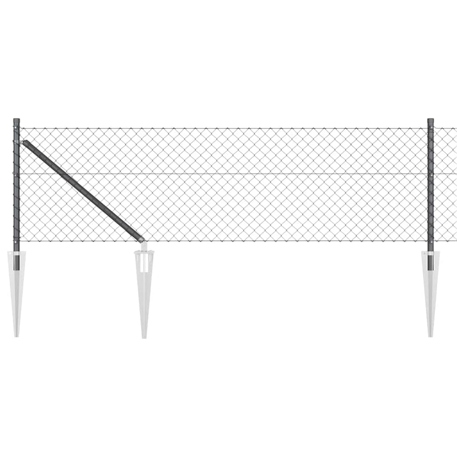 Afrasteringspaal Grijs 10 x 0,8 m (40 x 40 mm gaas)