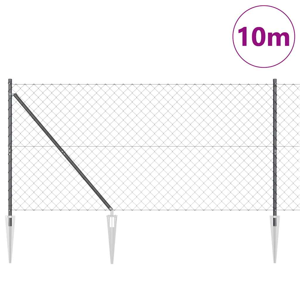 Afrasteringspaal Grijs 10 x 1,2 m (60 x 60 mm gaas)