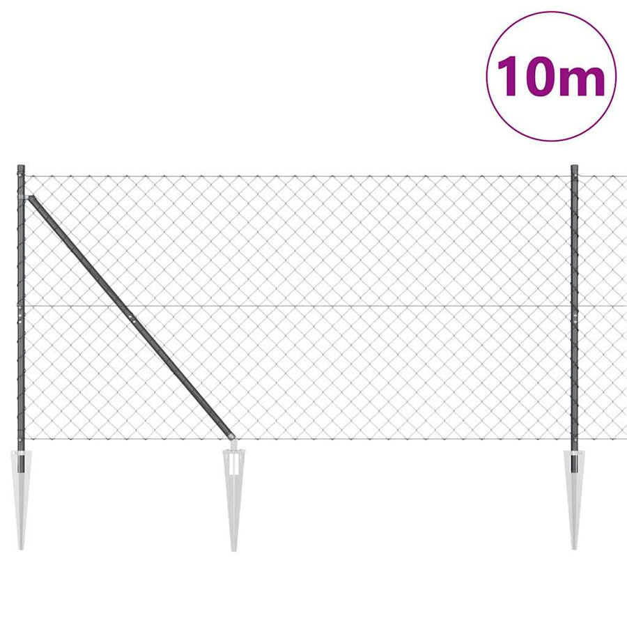 Afrasteringspaal Grijs 10 x 1,2 m (60 x 60 mm gaas)