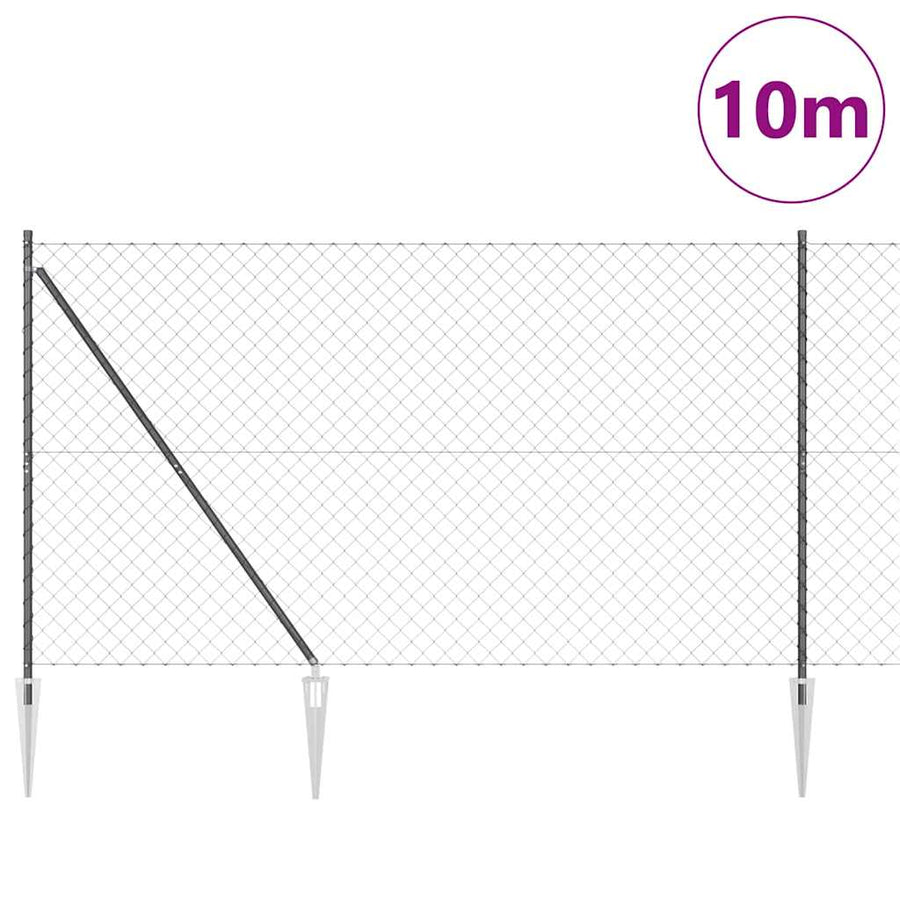 Afrasteringspaal Grijs 10 x 1,6 m (60 x 60 mm gaas)
