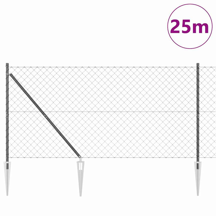 Afrasteringspaal Grijs 25 x 1,2 m (60 x 60 mm gaas)