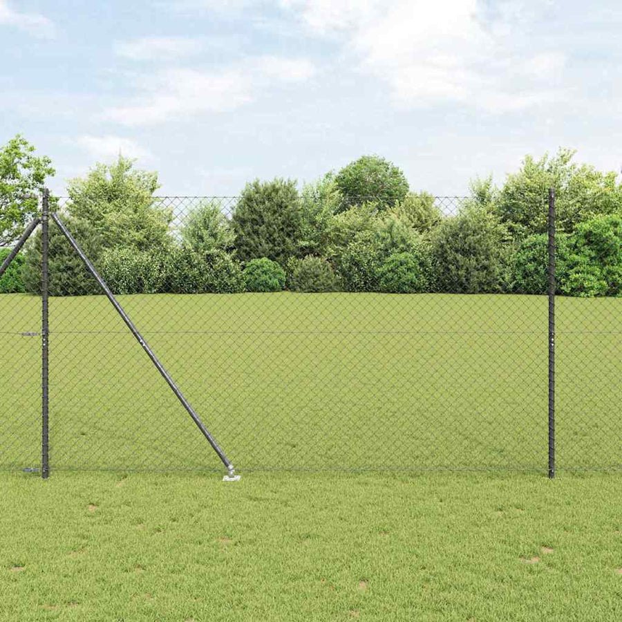 Afrasteringspaal Grijs 25 x 1,5 m (60 x 60 mm gaas) Staal