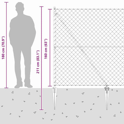 Afrasteringspaal Grijs 25 x 1,6 m (60 x 60 mm gaas)