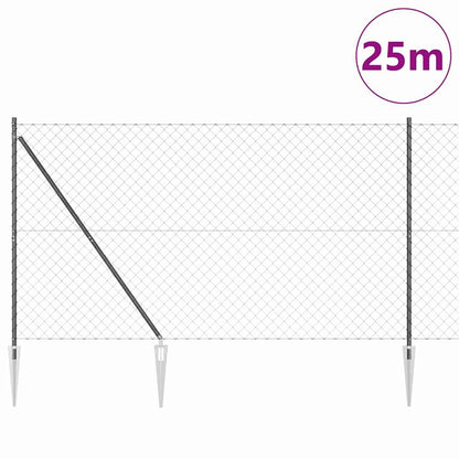 Afrasteringspaal Grijs 25 x 1,6 m (60 x 60 mm gaas)