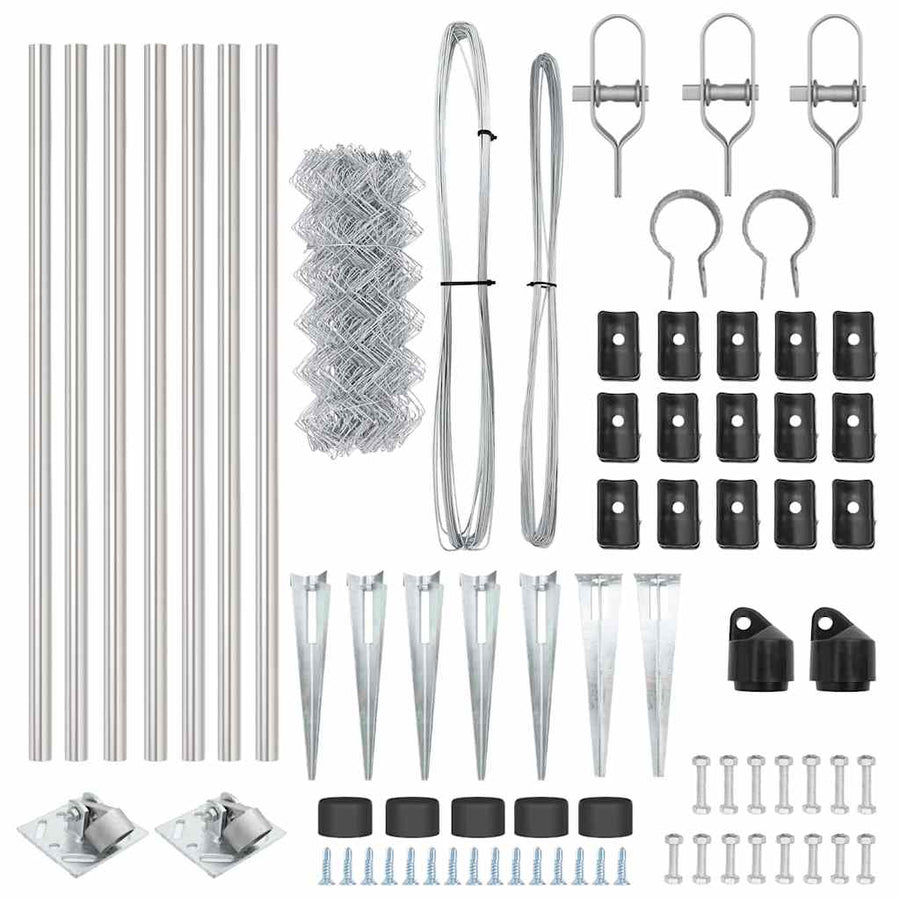 Afrasteringspaal Zilver 10 x 0,4 m (40 x 40 mm gaas) Staal