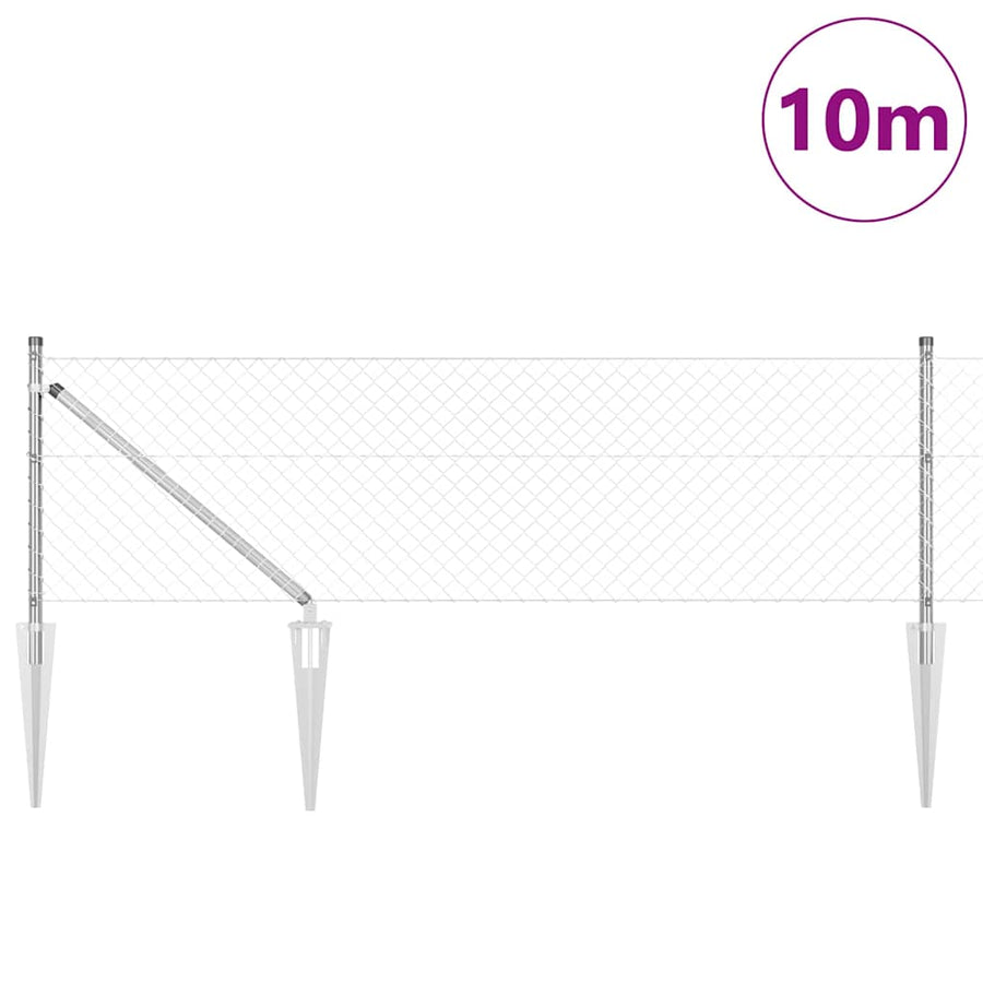 Afrasteringspaal Zilver 10 x 0,6 m (40 x 40 mm gaas) Staal