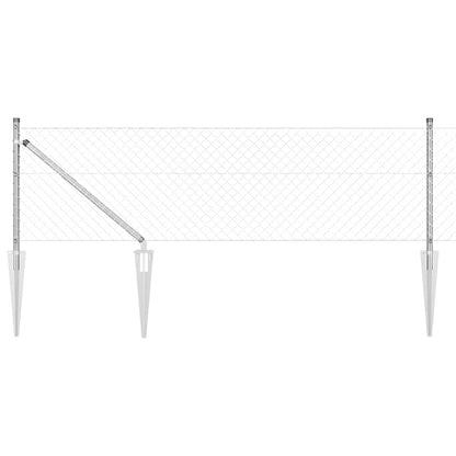 Afrasteringspaal Zilver 10 x 0,8 m (40 x 40 mm gaas) Staal