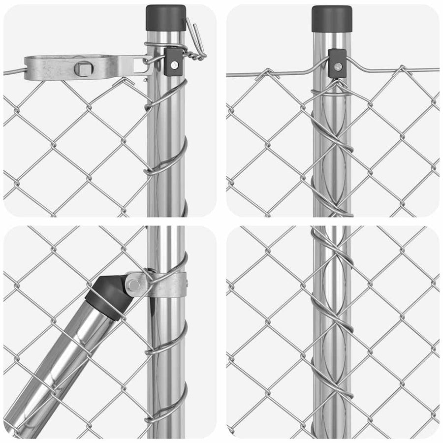 Afrasteringspaal Zilver 10 x 1 m (40 x 40 mm gaas) Staal