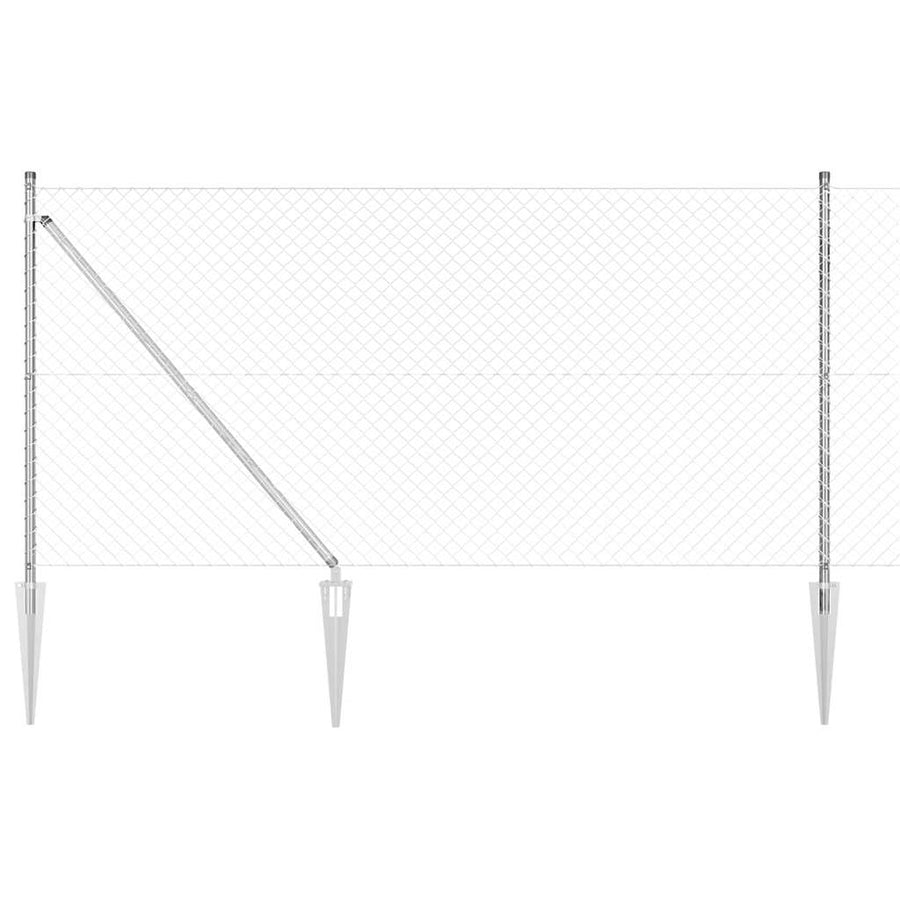 Afrasteringspaal Zilver 10 x 1 m (40 x 40 mm gaas) Staal