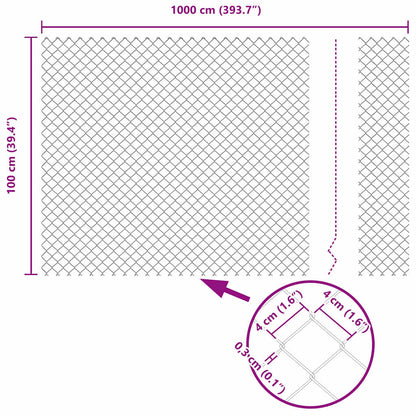 Afrasteringspaal Zilver 10 x 1 m (40 x 40 mm gaas) Staal