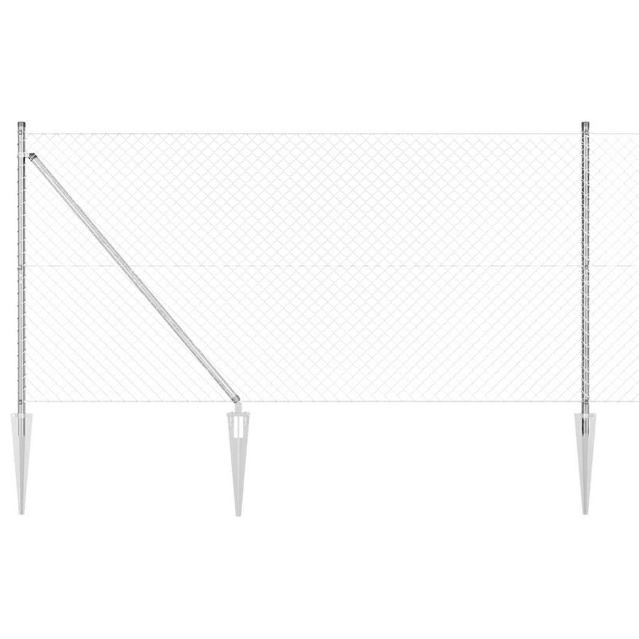 Afrasteringspaal Zilver 10 x 1,2 m (40 x 40 mm gaas) Staal