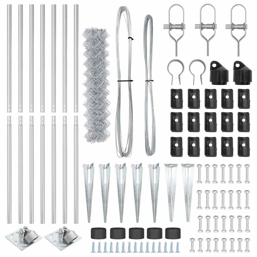 Afrasteringspaal Zilver 10 x 1,2 m (40 x 40 mm gaas) Staal