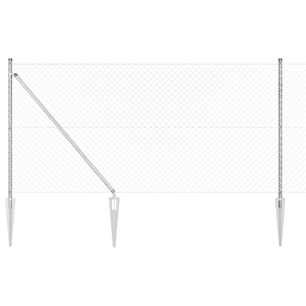Afrasteringspaal Zilver 10 x 1,4 m (40 x 40 mm gaas) Staal