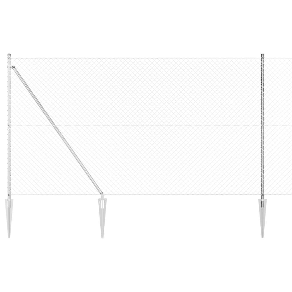 Afrasteringspaal Zilver 10 x 1,5 m (40 x 40 mm gaas) Staal
