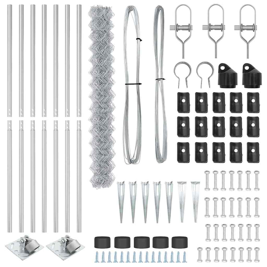 Afrasteringspaal Zilver 10 x 1,5 m (40 x 40 mm gaas) Staal