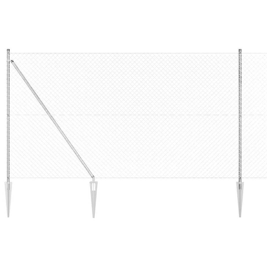 Afrasteringspaal Zilver 10 x 1,6 m (40 x 40 mm gaas) Staal