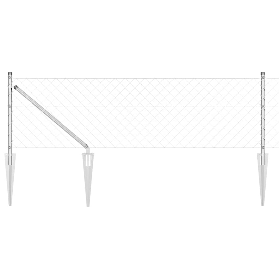 Afrasteringspaal Zilver 10 x 0,4 m (60 x 60 mm gaas) Staal