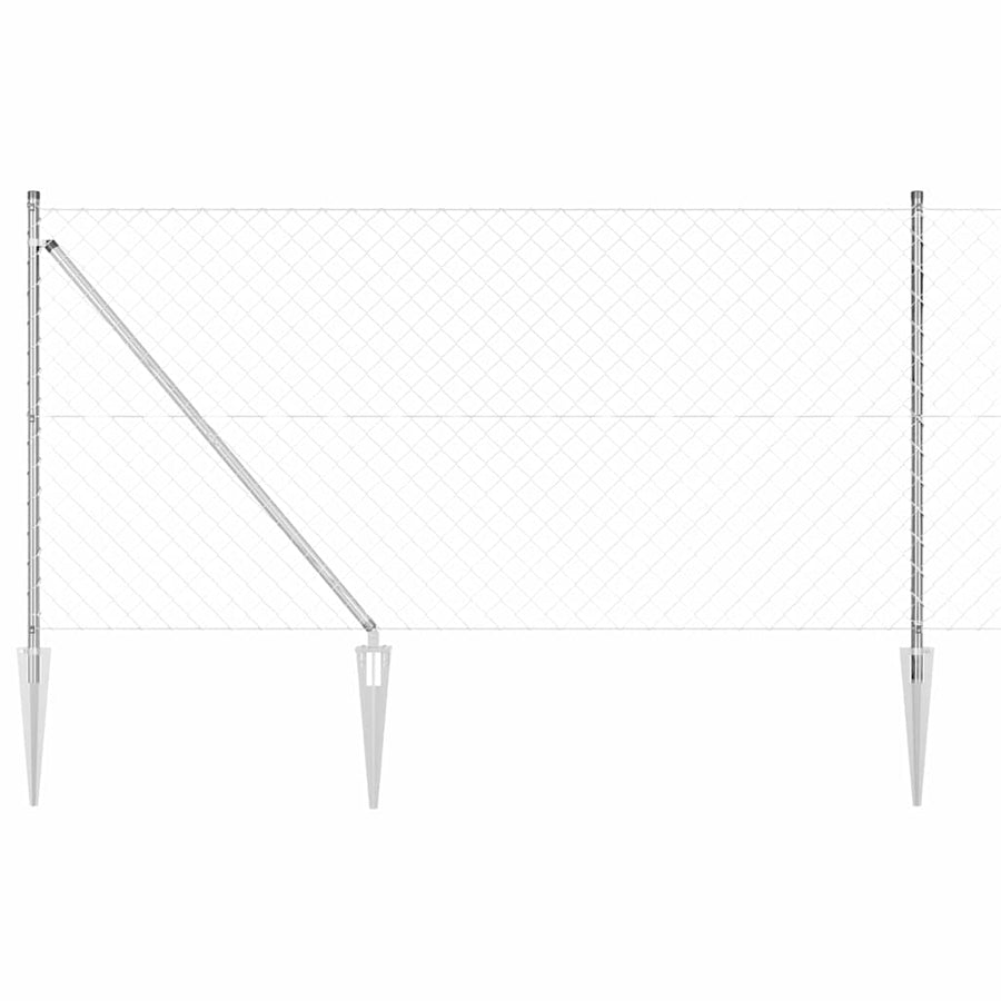 Afrasteringspaal Zilver 10 x 1 m (60 x 60 mm gaas) Staal