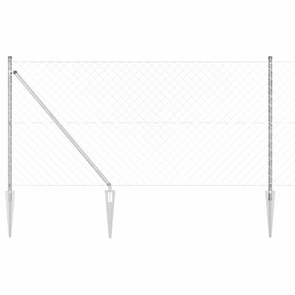 Afrasteringspaal Zilver 10 x 1,2 m (60 x 60 mm gaas) Staal