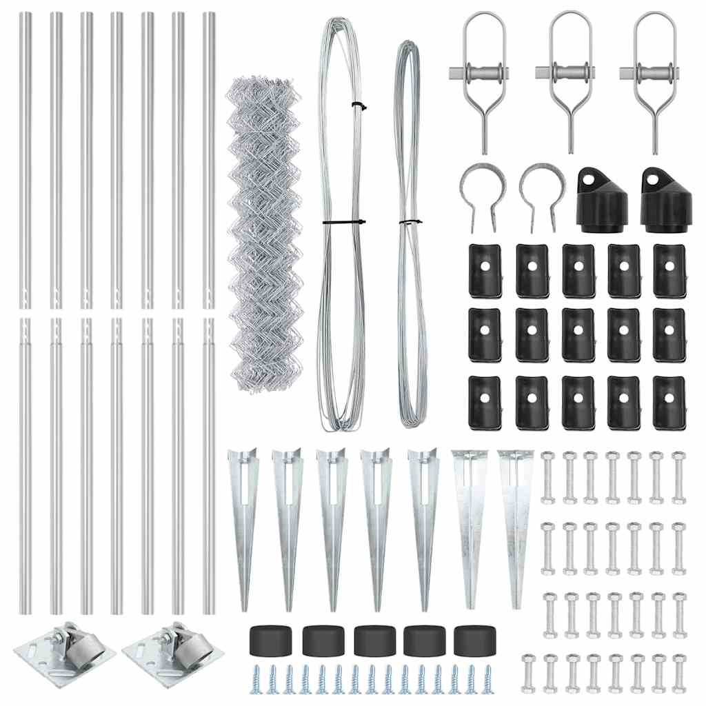Afrasteringspaal Zilver 10 x 1,2 m (60 x 60 mm gaas) Staal