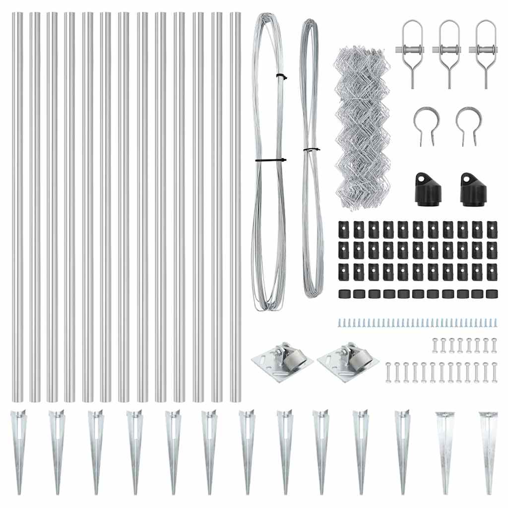 Afrasteringspaal Zilver 25 x 0,6 m (40 x 40 mm gaas) Staal