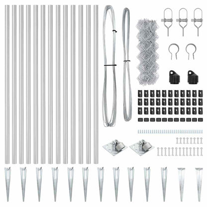 Afrasteringspaal Zilver 25 x 0,8 m (40 x 40 mm gaas) Staal
