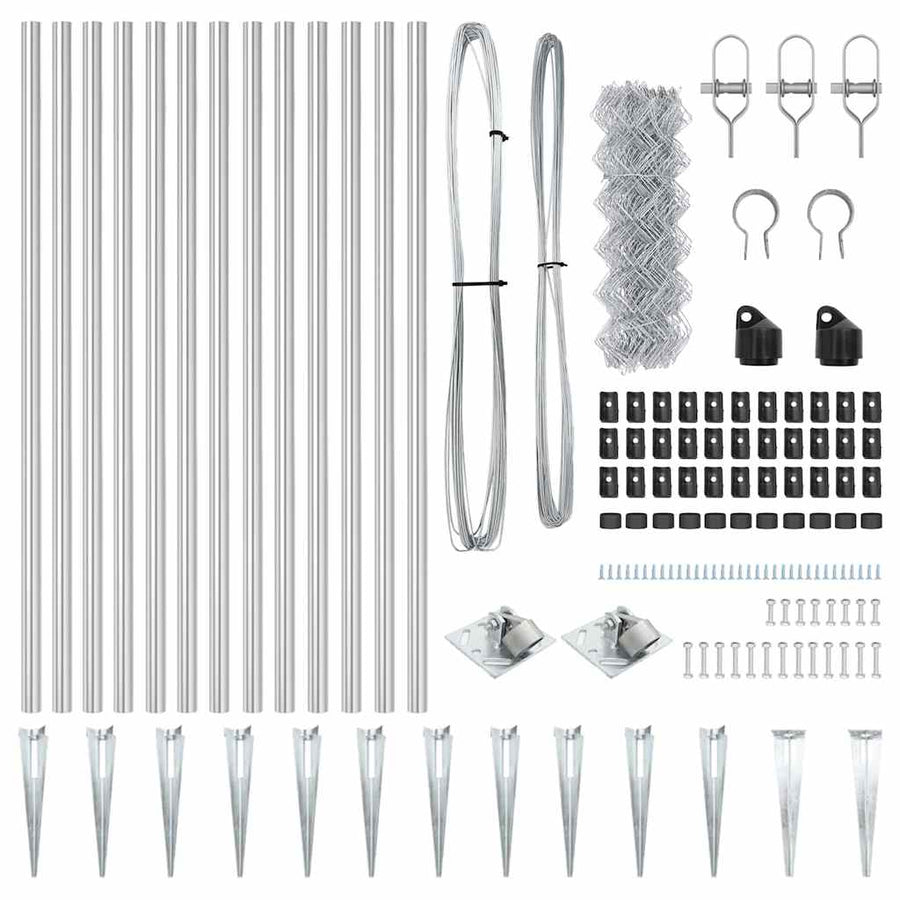 Afrasteringspaal Zilver 25 x 0,8 m (60 x 60 mm gaas) Staal