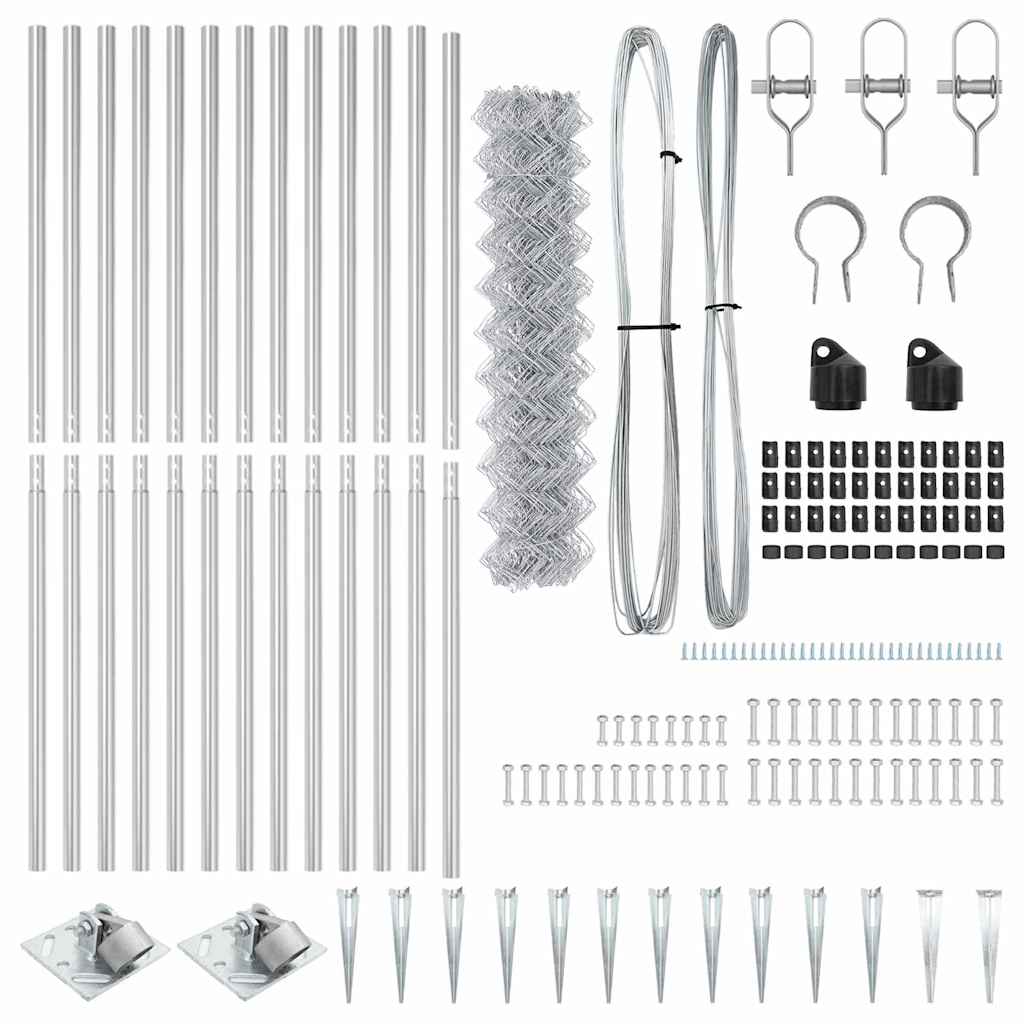 Afrasteringspaal Zilver 25 x 1,2 m (60 x 60 mm gaas) Staal