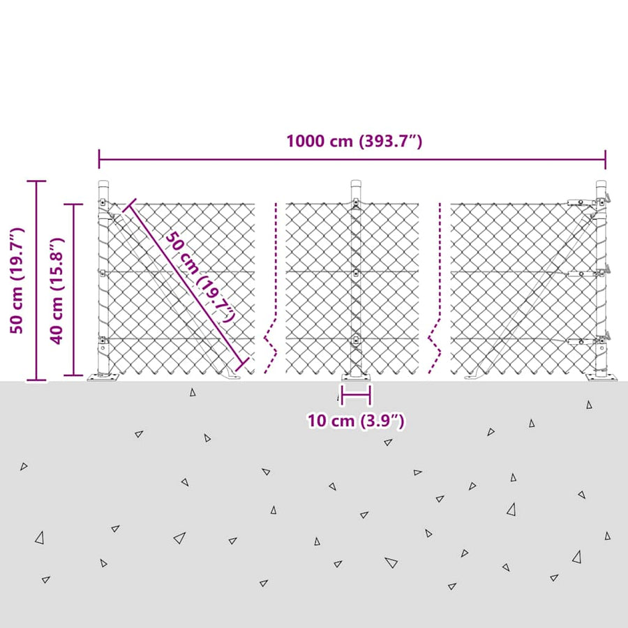 Afrasteringspaal Groen 10 x 0,4 m (40 x 40 mm gaas)