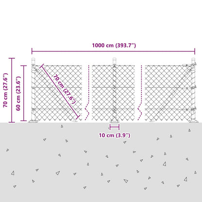 Afrasteringspaal Groen 10 x 0,6 m (40 x 40 mm gaas)