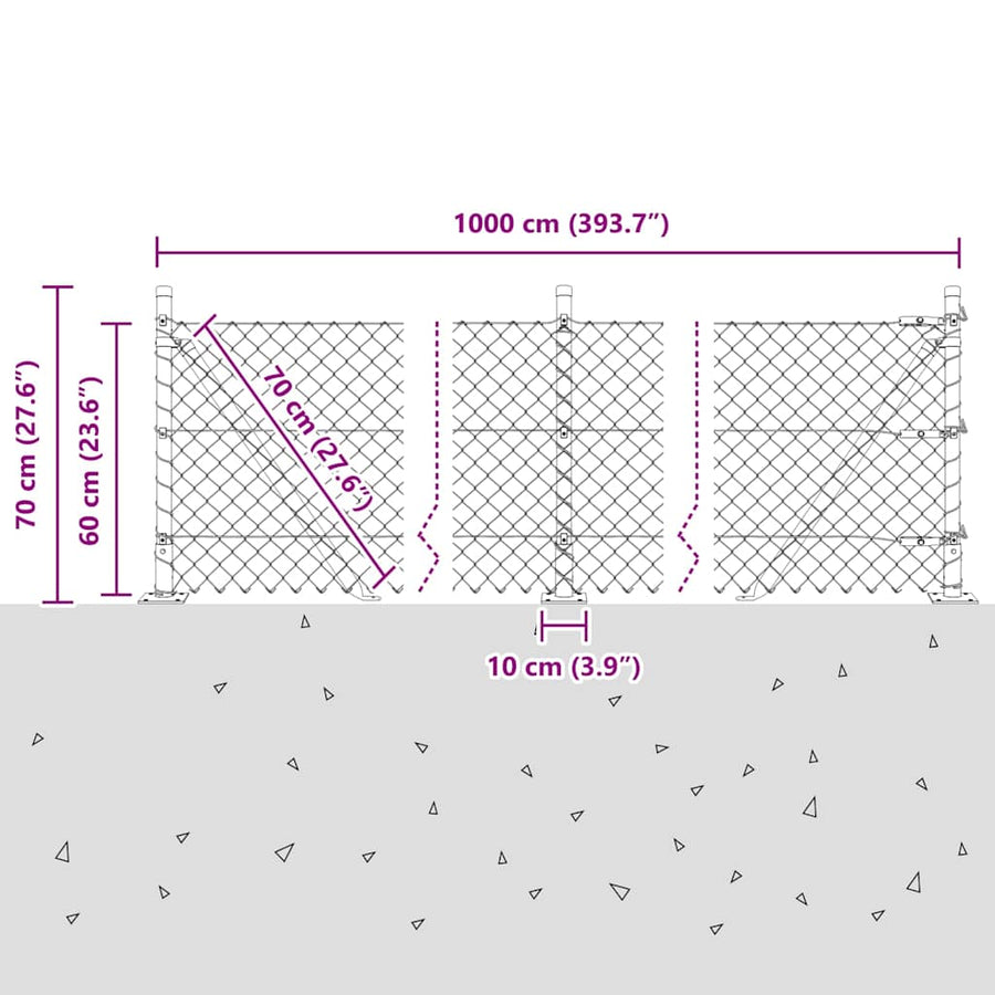 Afrasteringspaal Groen 10 x 0,6 m (40 x 40 mm gaas)