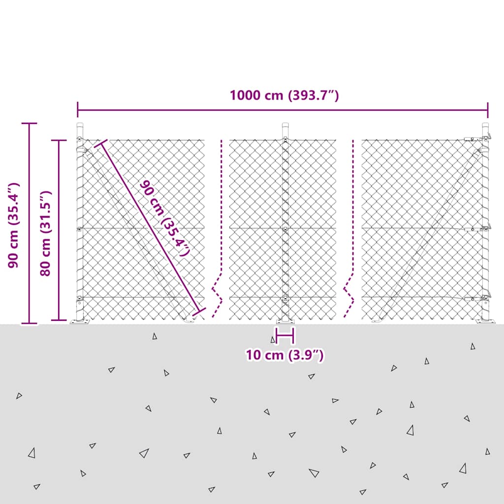 Afrasteringspaal Groen 10 x 0,8 m (40 x 40 mm gaas)