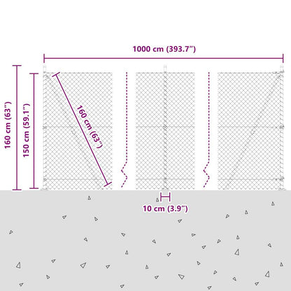 Afrasteringspaal Groen 10 x 1,5 m (40 x 40 mm gaas)