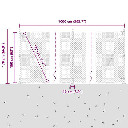 Afrasteringspaal Groen 10 x 1,6 m (40 x 40 mm gaas)