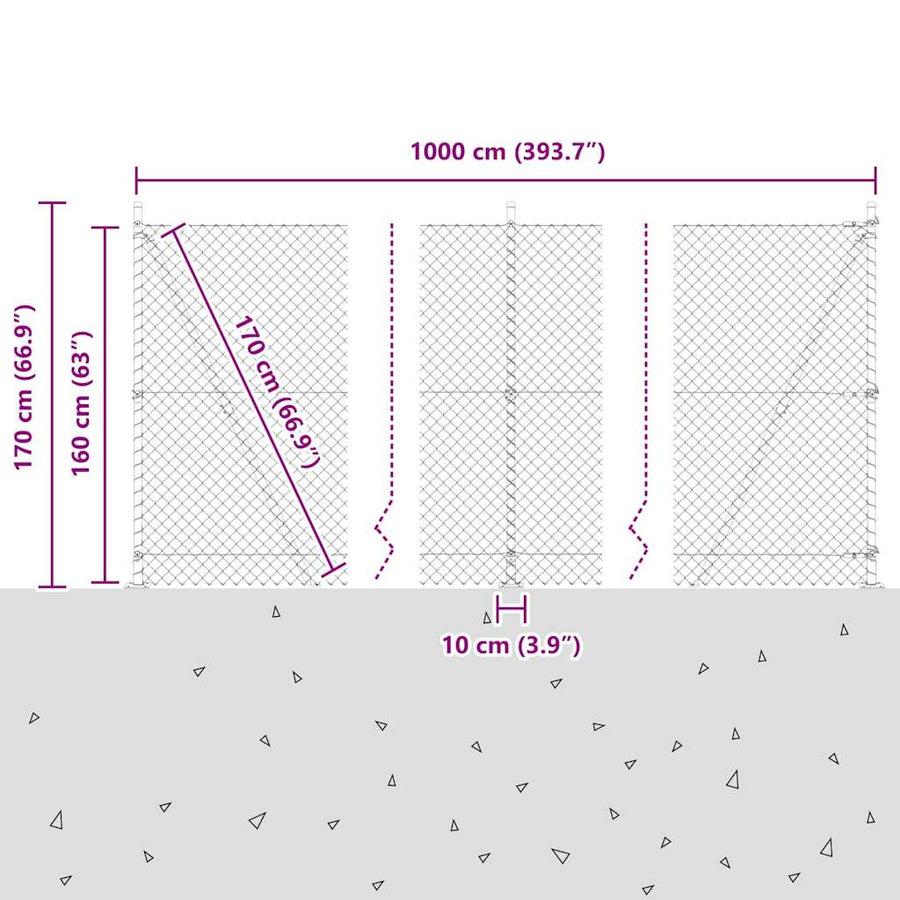 Afrasteringspaal Groen 10 x 1,6 m (40 x 40 mm gaas)