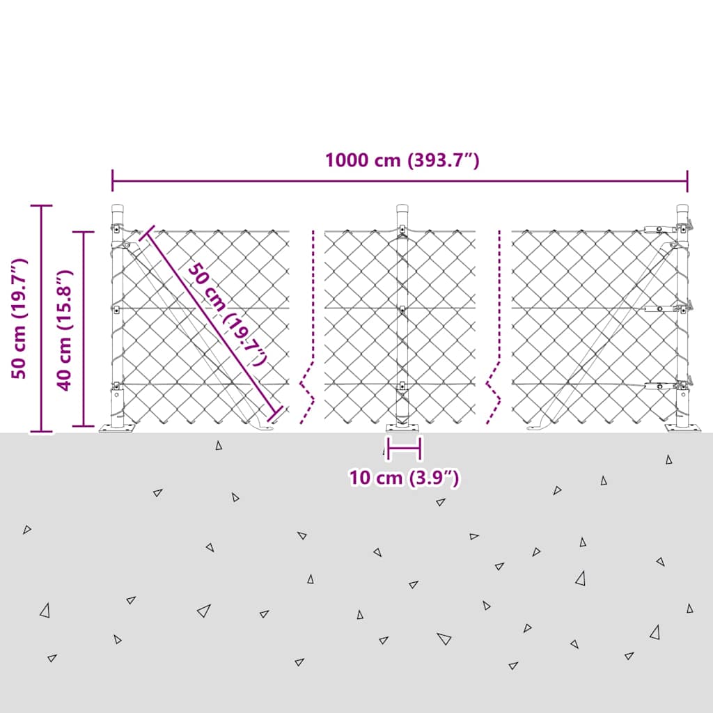 Afrasteringspaal Groen 10 x 0,4 m (60 x 60 mm gaas)