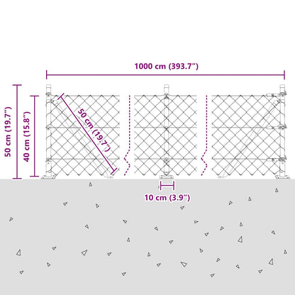 Afrasteringspaal Groen 10 x 0,4 m (60 x 60 mm gaas)