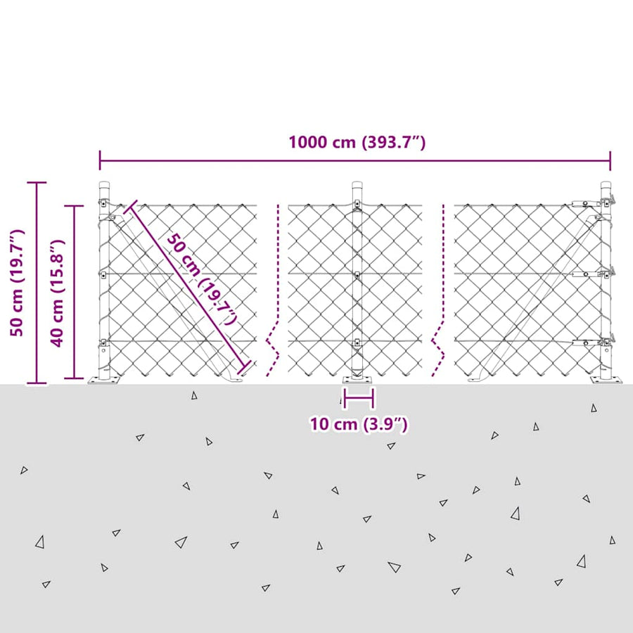 Afrasteringspaal Groen 10 x 0,4 m (60 x 60 mm gaas)