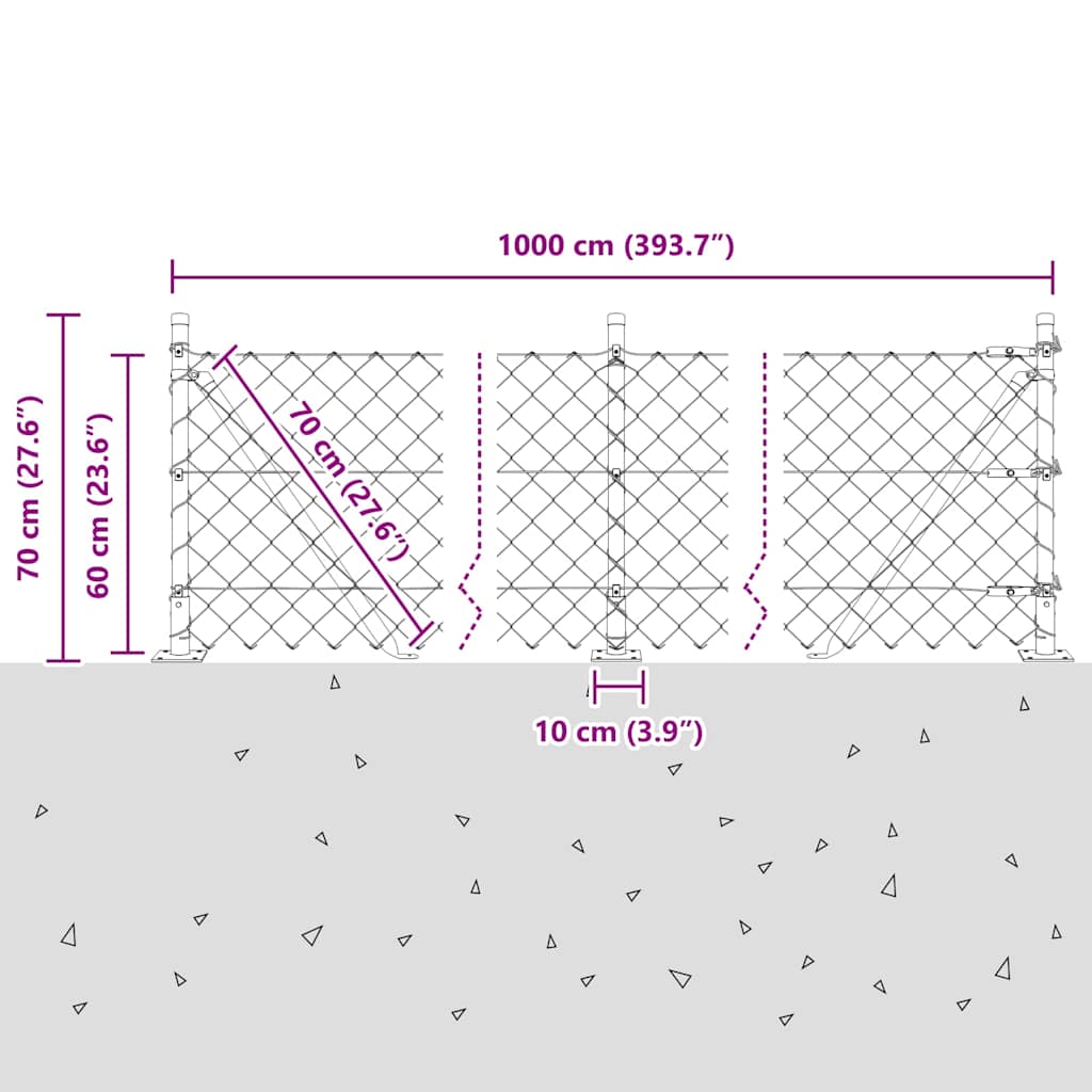 Afrasteringspaal Groen 10 x 0,6 m (60 x 60 mm gaas)
