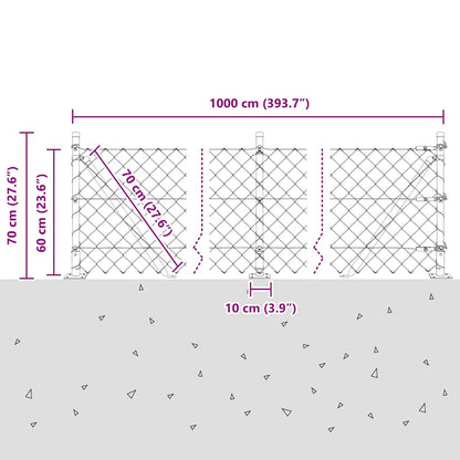 Afrasteringspaal Groen 10 x 0,6 m (60 x 60 mm gaas)