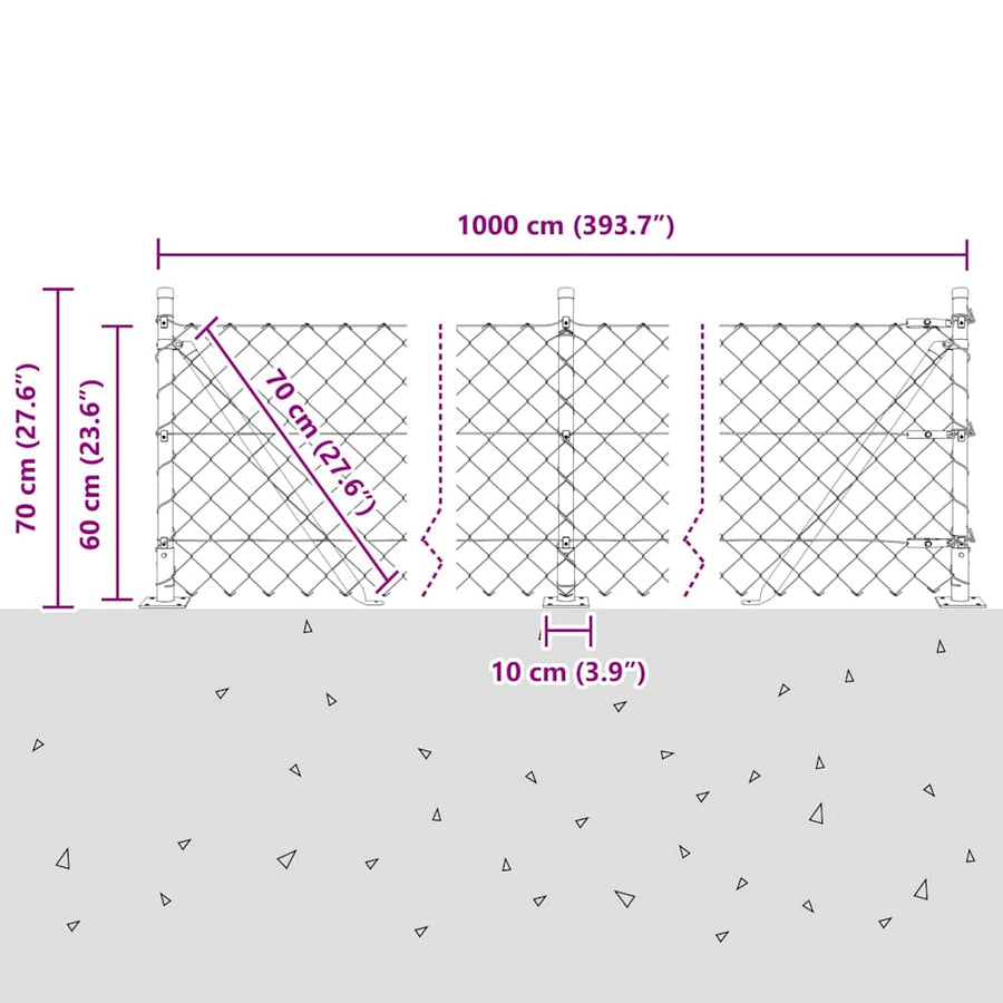 Afrasteringspaal Groen 10 x 0,6 m (60 x 60 mm gaas)