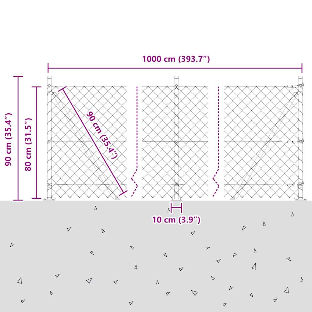 Afrasteringspaal Groen 10 x 0,8 m (60 x 60 mm gaas)