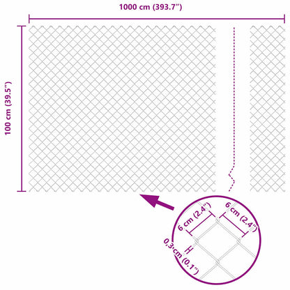 Afrasteringspaal Groen 10 x 1 m (60 x 60 mm gaas) Staal en PVC