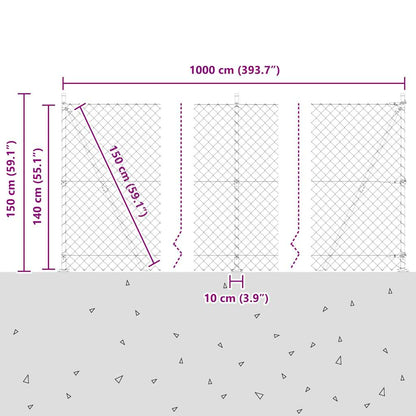 Afrasteringspaal Groen 10 x 1,4 m (60 x 60 mm gaas)
