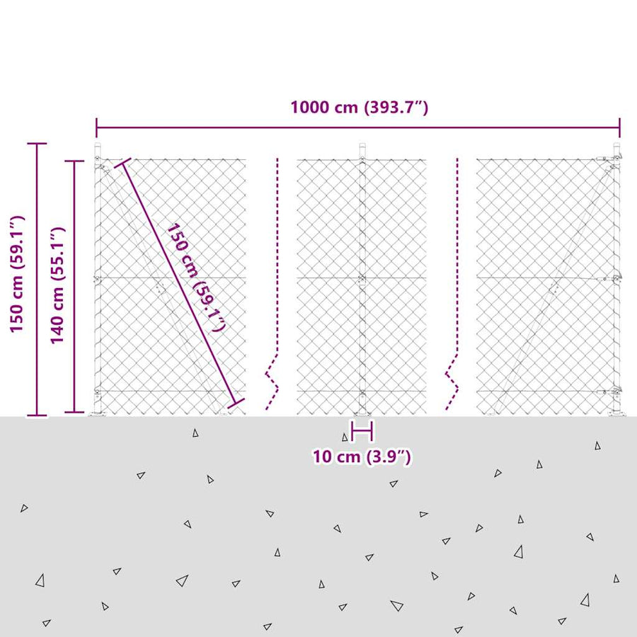 Afrasteringspaal Groen 10 x 1,4 m (60 x 60 mm gaas)